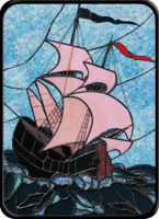 Stained Glass Galleon Logo